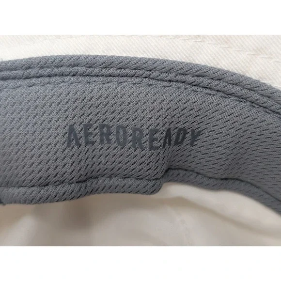 Adidas Aeroready‎ Bucket Hat Women White Canvas Pink Embroidered Lettering - Picture 7 of 9